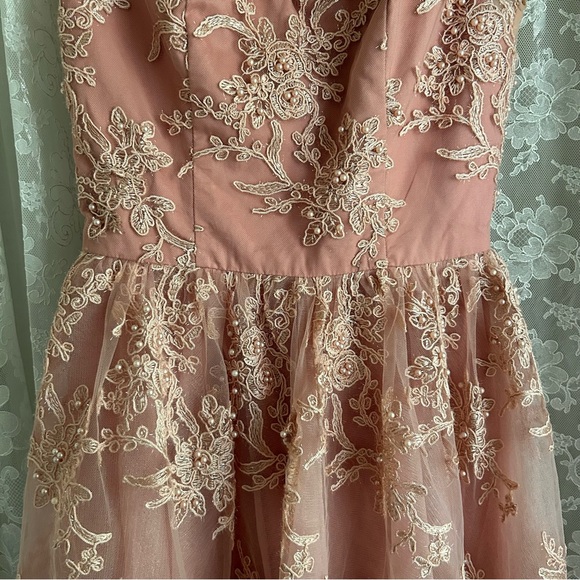 CHI CHI LONDON * NWT Formal Prom Wedding Rose Lace Gown - Picture 4 of 6